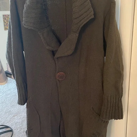 BLUE FISH Olive Cotton Sweater Jacket - Picture 3 of 14